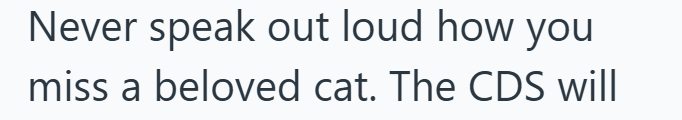 Never speak out loud how you miss a beloved cat. The CDS will