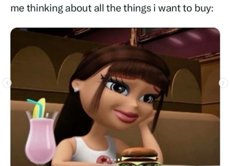 me thinking about all the things i want to buy: