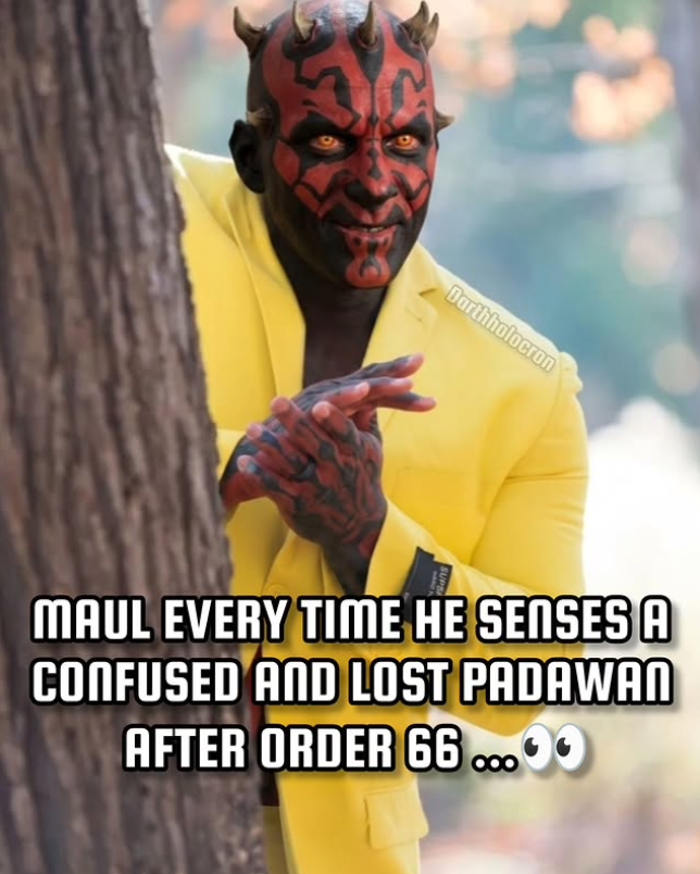 Darthholocron MAUL EVERY TIME HE SENSES A CONFUSED AND LOST PADAWAN AFTER ORDER 66 ...*