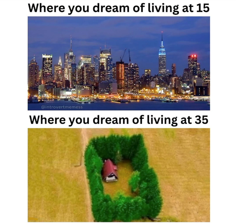 Where you dream of living at 15 @introvertmemess Where you dream of living at 35