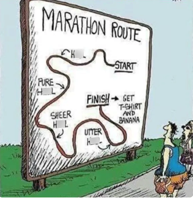 MARATHON ROUTE START PURE HL FINISH - GET T-SHIRT SHEER AND HL BANANA UTTER К