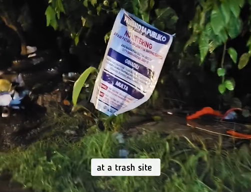 PANSALO SA PUBLIKO NOLITTERING AYAW PATARA AMONGS AND MAD CITY 0- GINADILI MULTA at a trash site