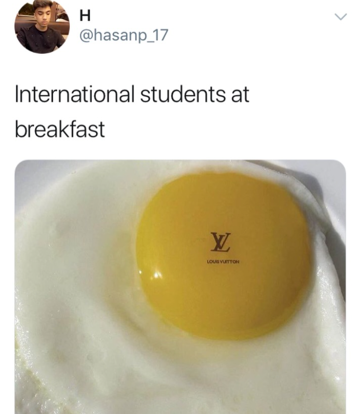 H @hasanp_17 International students at breakfast V LOUIS VUITTON