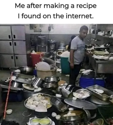 Me after making a recipe I found on the internet.