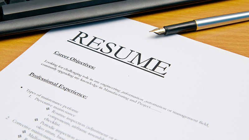 Printed resume.