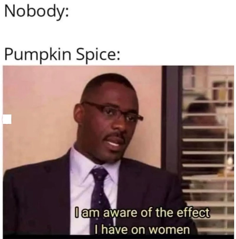 Nobody: Pumpkin Spice: I am aware of the effect I have on women
