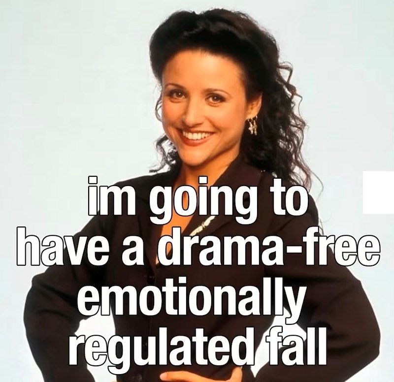 im going to have a drama-free emotionally regulated fall