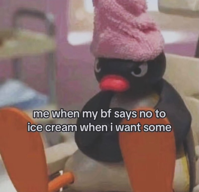 D me when my bf says no to ice cream when i want some
