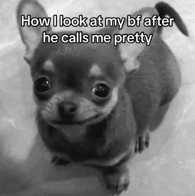 How I look at my bf after he calls me pretty