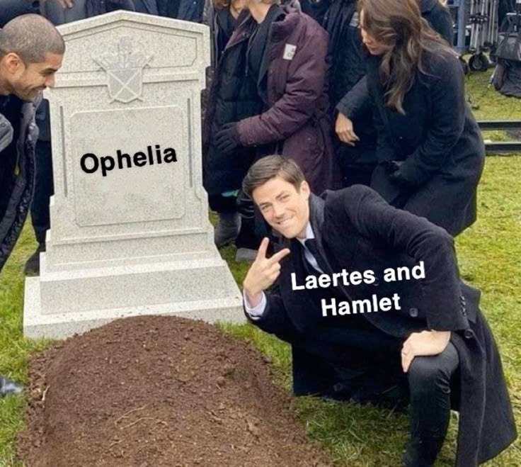 Ophelia Laertes and Hamlet
