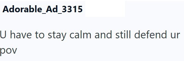 Adorable_Ad_3315 U have to stay calm and still defend ur pov