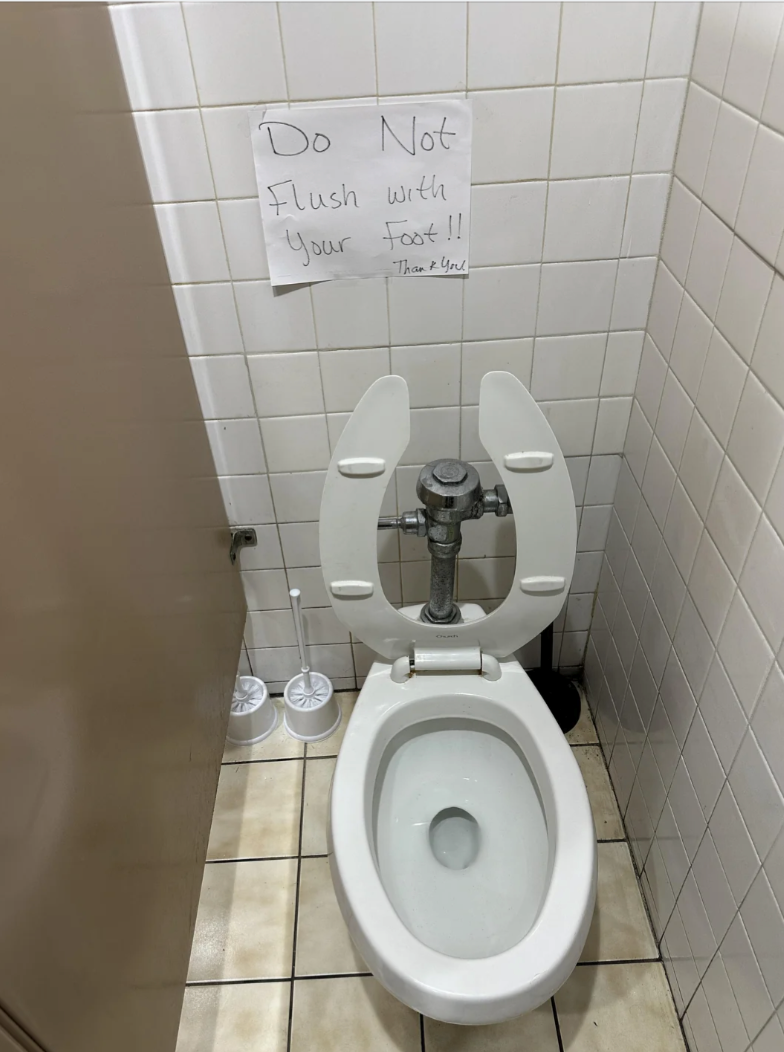 O Do Not Flush with Your Foot!! Thank You!