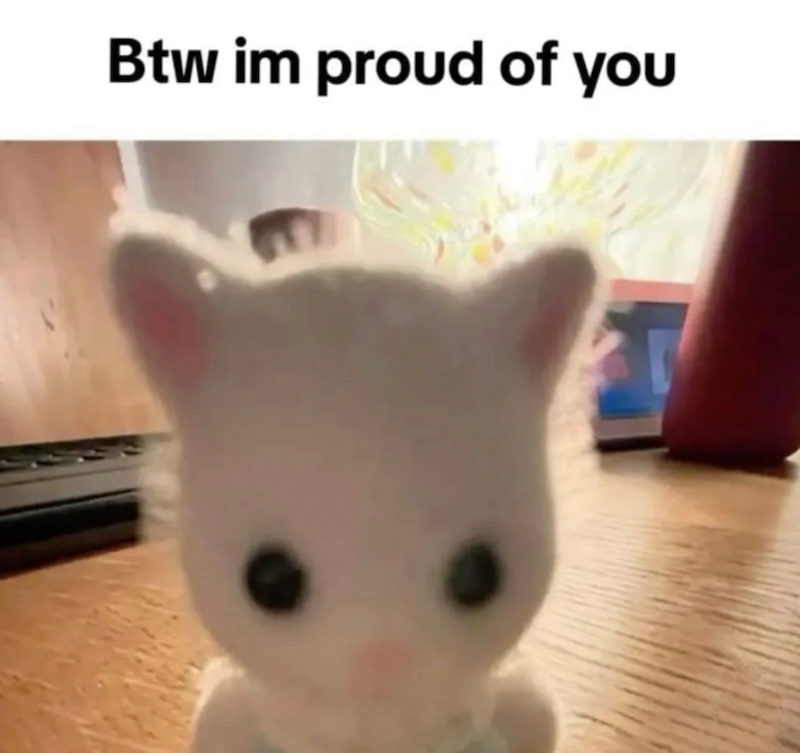 Btw im proud of you