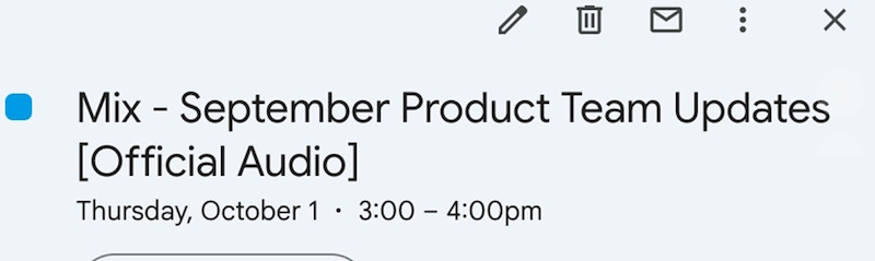 Mix - September Product Team Updates [Official Audio] Thursday, October 13:00 - 4:00pm