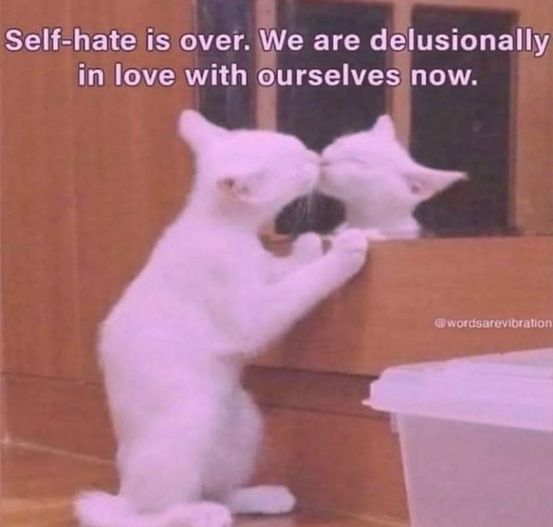 Self-hate is over. We are delusionally in love with ourselves now. @wordsarevibration