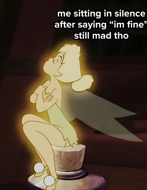 me sitting in silence after saying "im fine" still mad tho