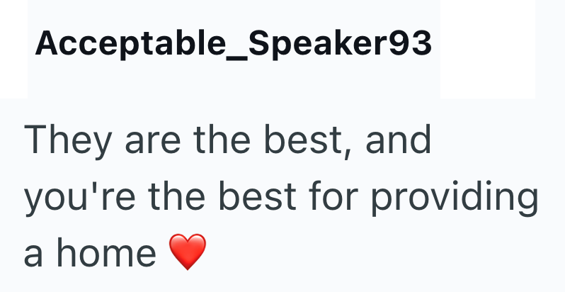 Acceptable_Speaker93 They are the best, and you're the best for providing a home