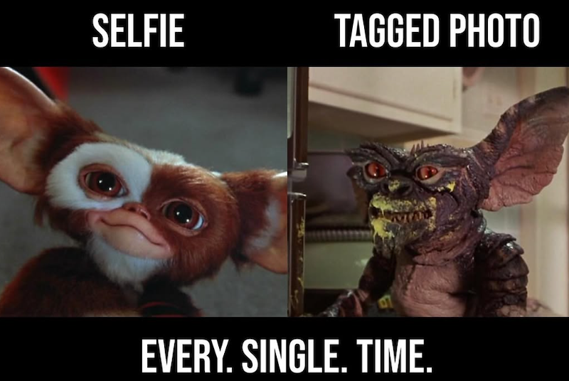 SELFIE TAGGED PHOTO EVERY. SINGLE. TIME.