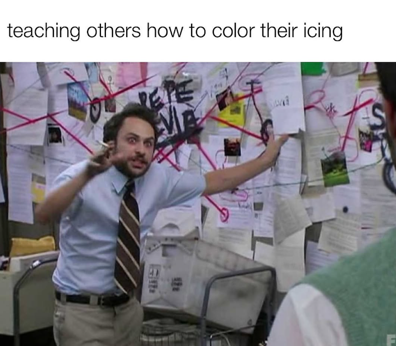 teaching others how to color their icing REPE