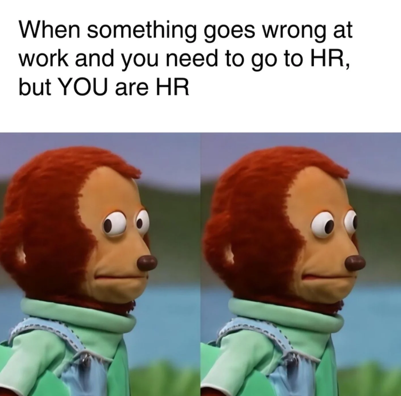 When something goes wrong at work and you need to go to HR, but YOU are HR