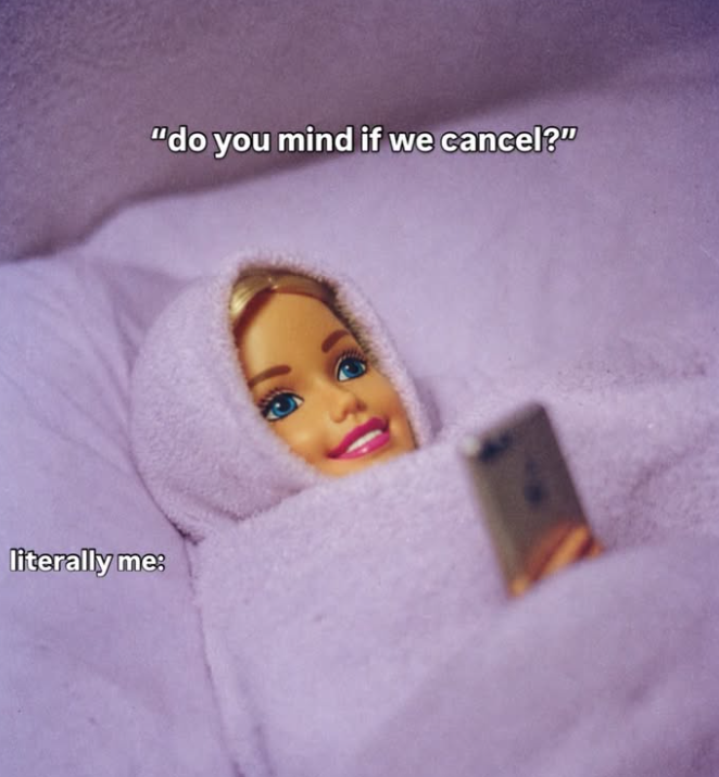 "do you mind if we cancel?" literally me: