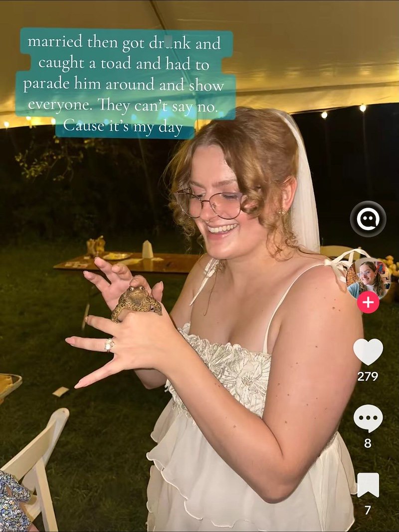 married then got dr_nk and caught a toad and had to parade him around and show everyone. They can't say no. Cause it's my day 279 8 7
