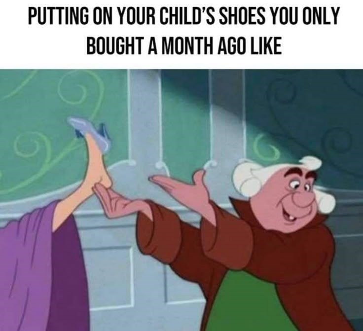 PUTTING ON YOUR CHILD'S SHOES YOU ONLY BOUGHT A MONTH AGO LIKE
