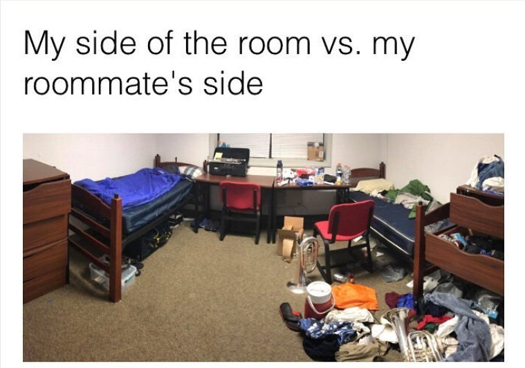 My side of the room vs. my roommate's side
