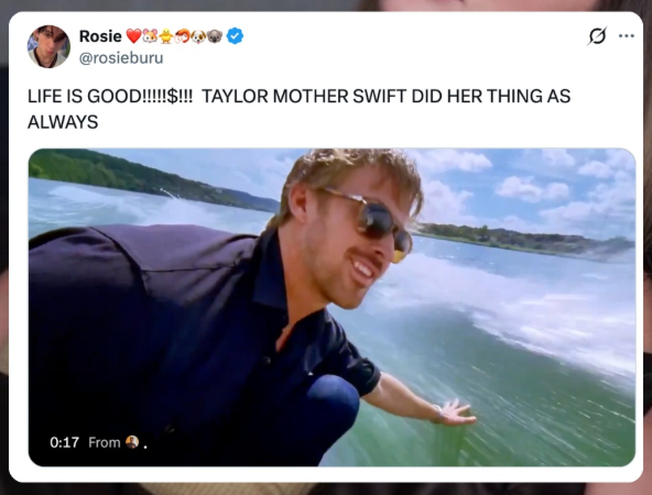 Rosie ♥e @rosieburu LIFE IS GOOD!!!!!$!!! TAYLOR MOTHER SWIFT DID HER THING AS ALWAYS 0:17 From 10