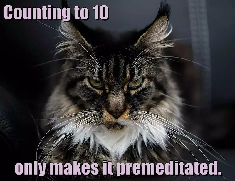 Counting to 10 only makes it premeditated.