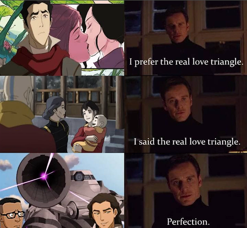 I prefer the real love triangle. I said the real love triangle. Perfection.