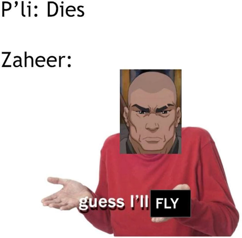 P'li: Dies Zaheer: guess I'll FLY