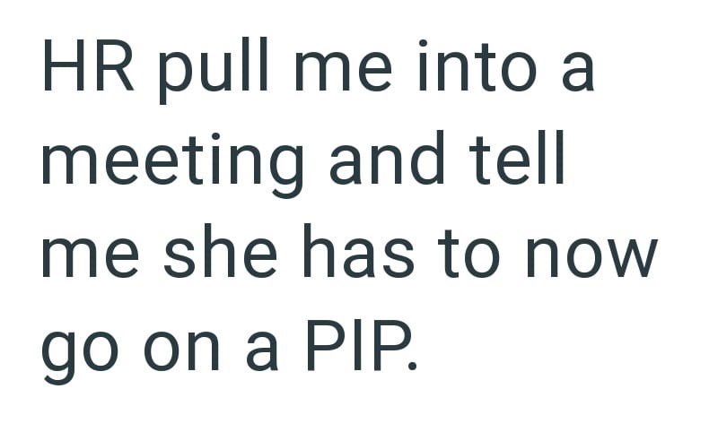 HR pull me into a meeting and tell me she has to now go on a PIP.