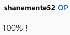 shanemente52 OP 100% !