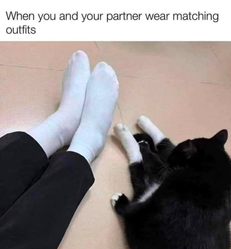 When you and your partner wear matching outfits