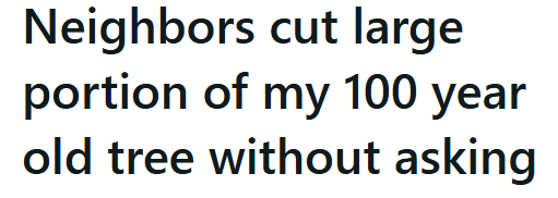Neighbors cut large portion of my 100 year old tree without asking