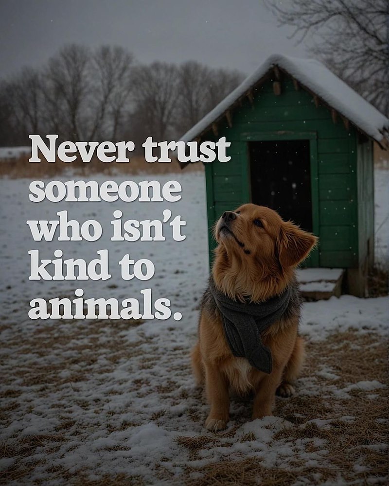 Never trust someone who isn't kind to animals