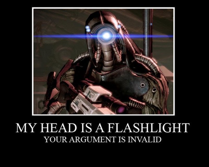 MY HEAD IS A FLASHLIGHT YOUR ARGUMENT IS INVALID