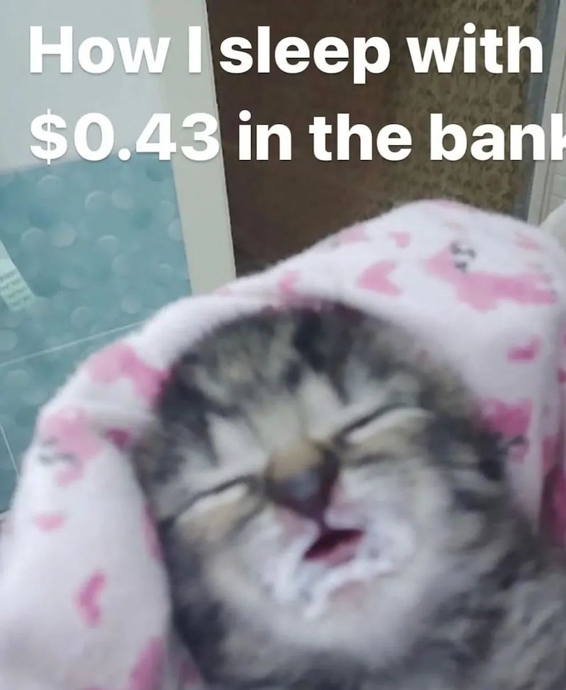 How I sleep with $0.43 in the bank