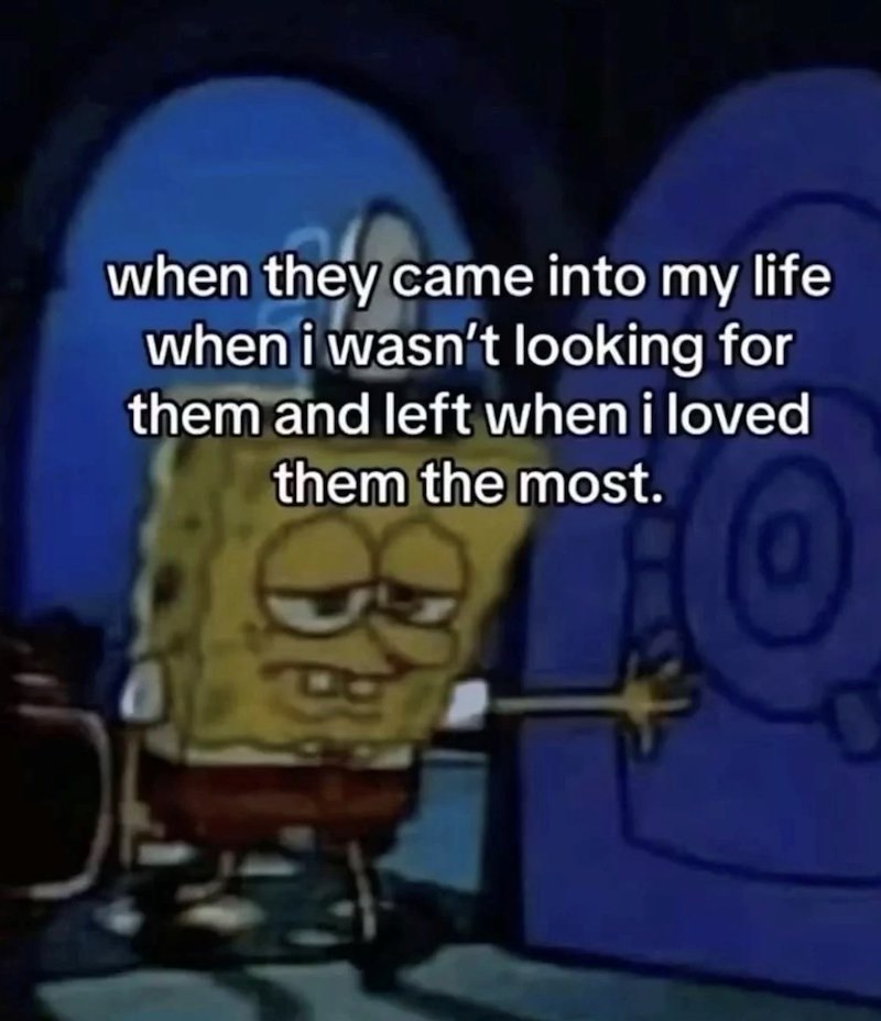 when they came into my life when i wasn't looking for them and left when i loved them the most.