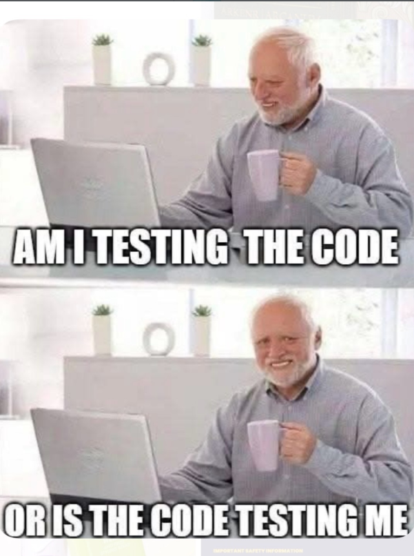 AM I TESTING THE CODE OR IS THE CODE TESTING ME