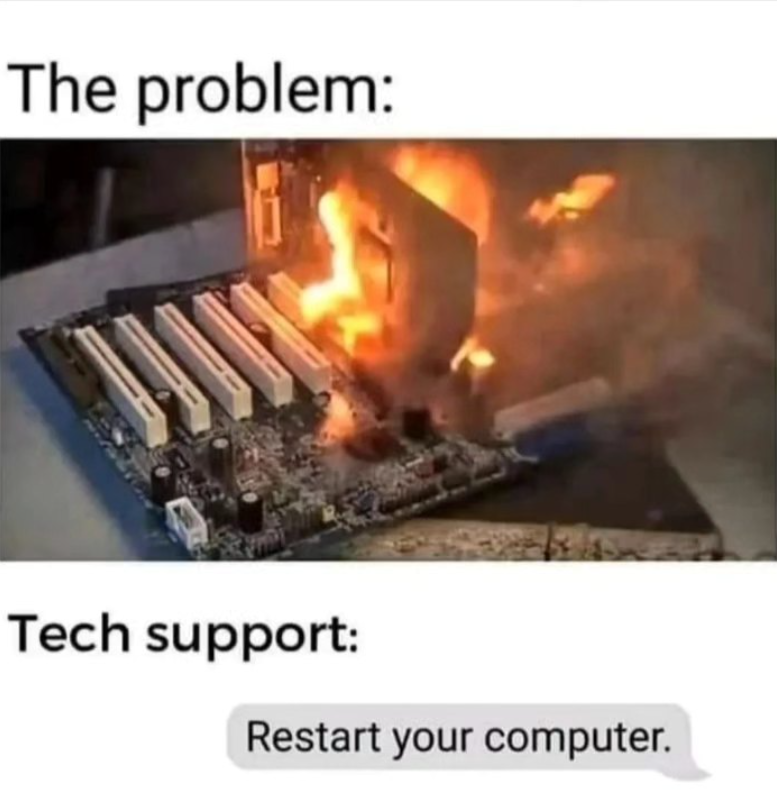 The problem: AV Tech support: Restart your computer.