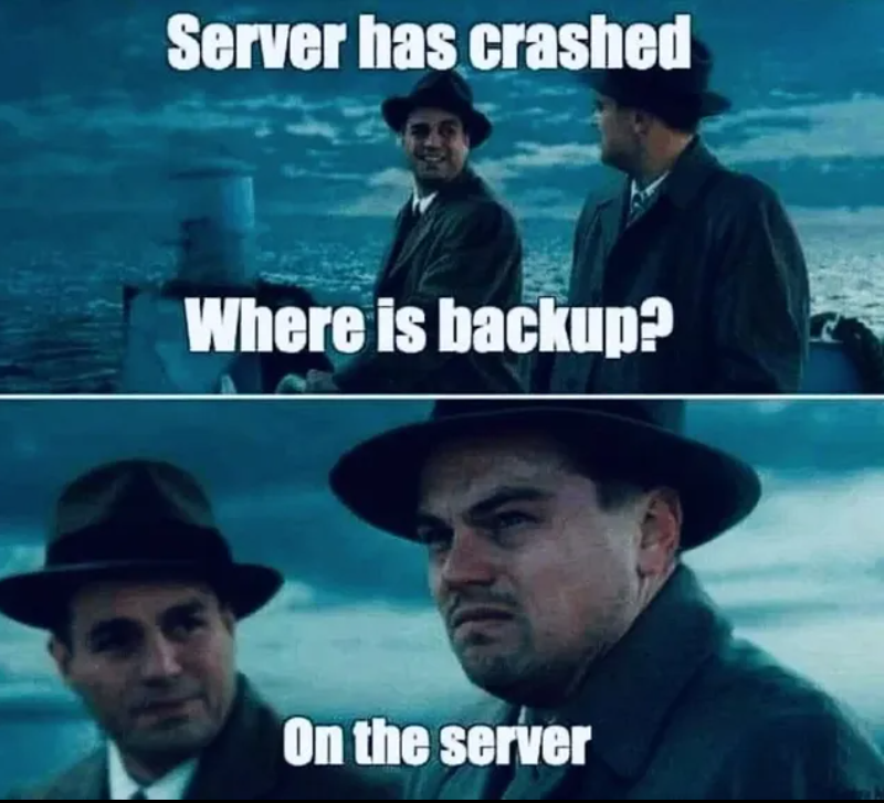 Server has crashed Where is backup? On the server