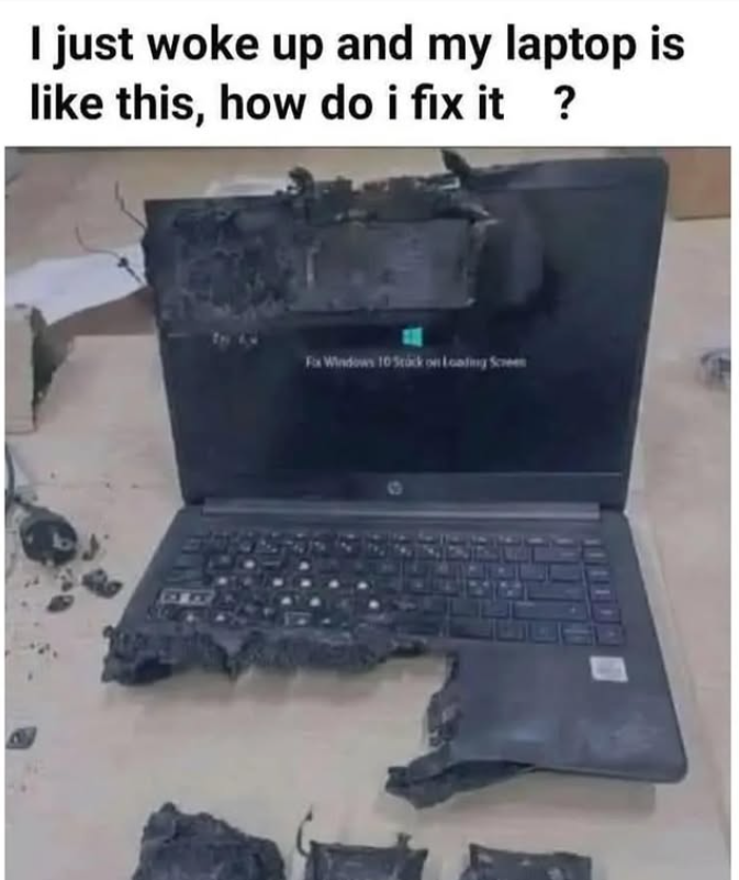 I just woke up and my laptop is like this, how do i fix it ? Fix Windows 10 Stack on Loading Screen