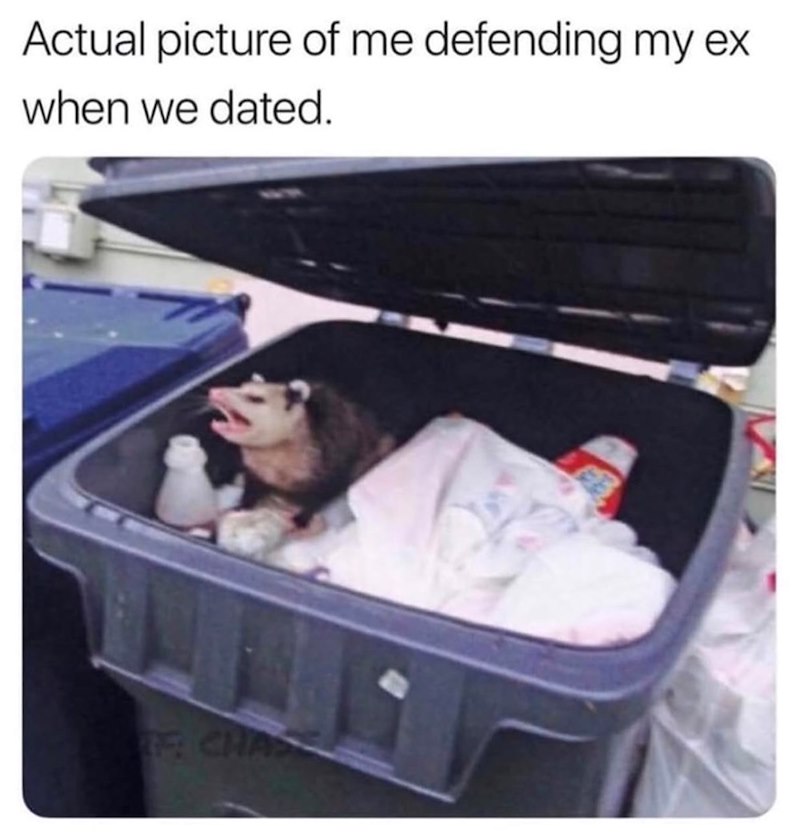 Actual picture of me defending my ex when we dated. F: CHAS