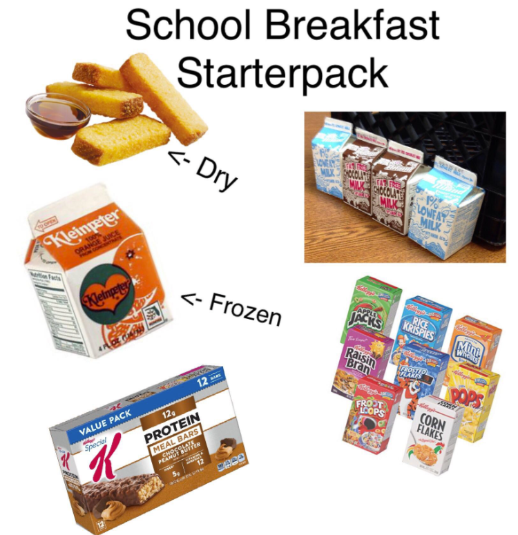 TO OPEN Kleinpeter ORANGE JUICE on Facts Kleinpeter School Breakfast Starterpack LOVELY TAS FREE MILK CHOCOLATE MILK CHOCOLATE MILK 1% LOWEAT MILK ぐ <- Dry APPLE JACKS RICE KRISPIES Mini Wheats <- Frozen Raisin FROSTED FLAKES Bran POPS FROOT LOOPS CORN FLAKES VALUE PACK Special 129 PROTEIN MEAL BARS CHOCRITER 12