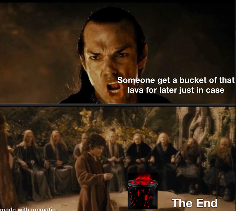 Someone get a bucket of that lava for later just in case The End made with mematic