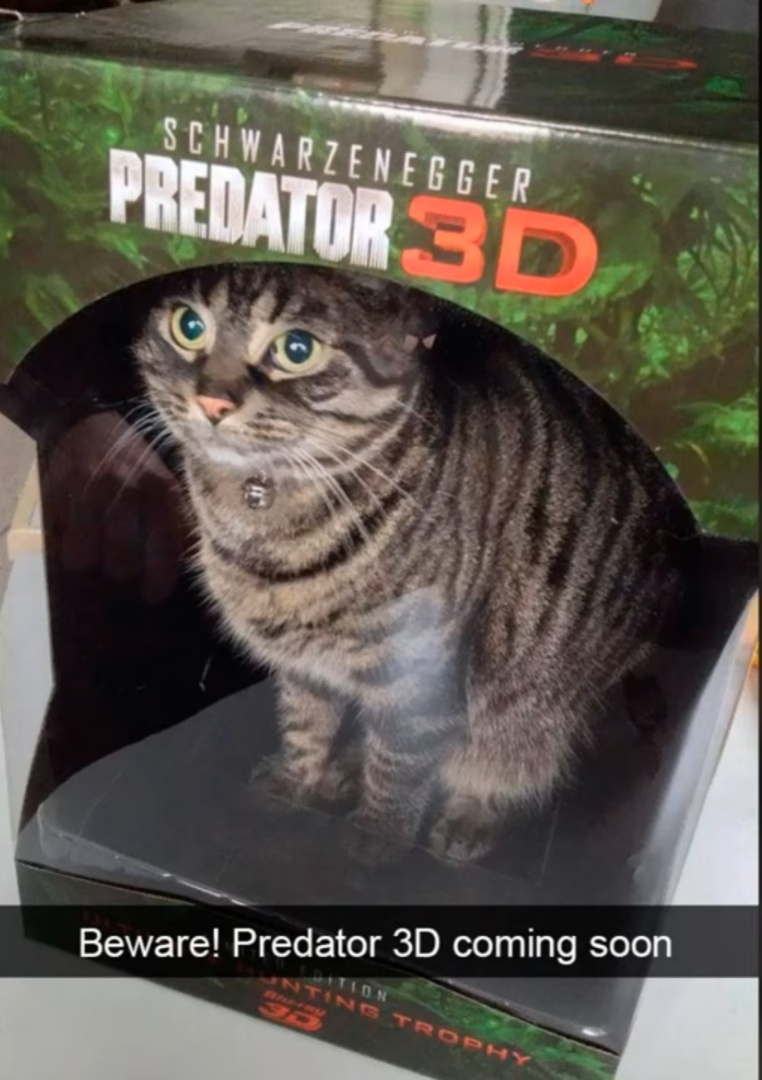 SCHWARZENEGGER PREDATOR 3D Beware! Predator 3D coming soon ITION NTING TROPHY
