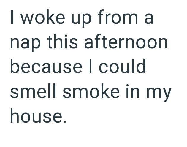 I woke up from a nap this afternoon because I could smell smoke in my house.