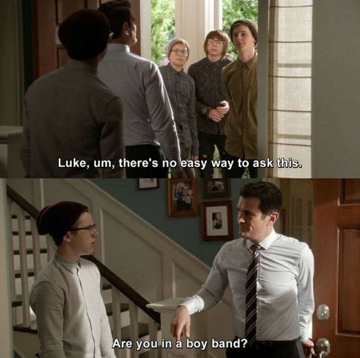 Luke, um, there's no easy way to ask this. Are you in a boy band?